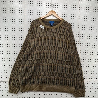 VTG Towncraft 3d Kntit Sweater Mens 2XL Tall Brown Acrylic Made Taiwan - Image 1 of 4