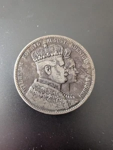 1861 German States Prussia Thaler Silver Coin Wilhelm Koenig Coronation - Picture 1 of 2