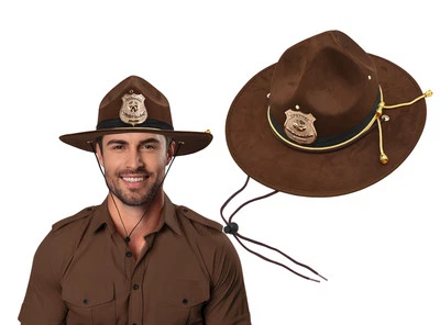 NICKY BIGS NOVELTIES Adult Super State Trooper Highway Patrol Mountie Sheriff Park Ranger Costume Hat