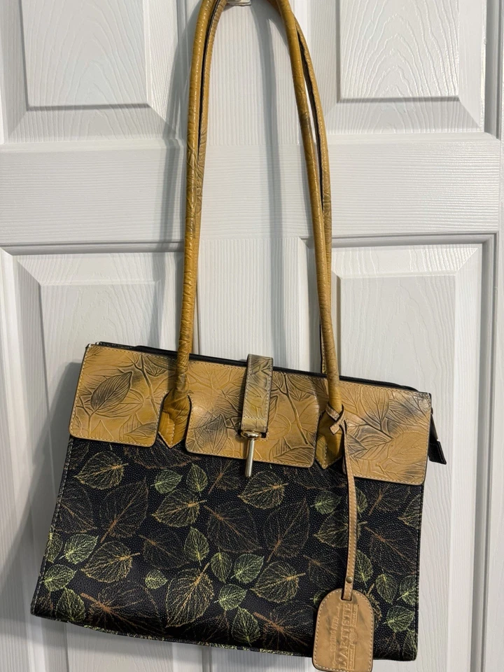 Bolso de Mano Spring Step L'Artiste Hb Galexia Csmc Amarillo/Negro/Verde Hojas Foto 1 de 4