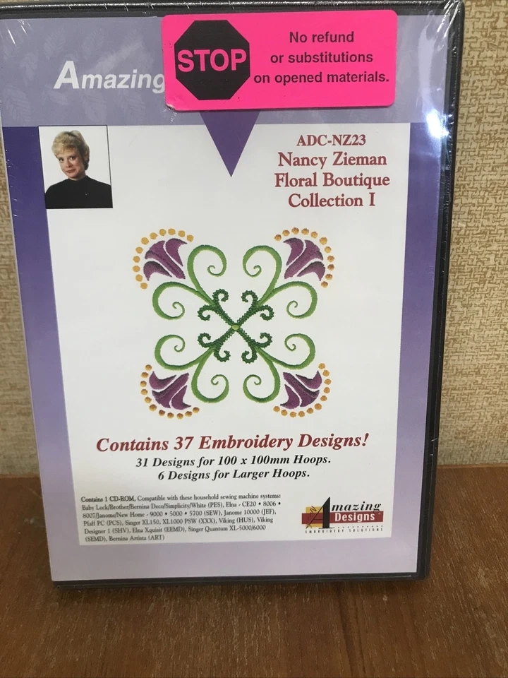 NEW - Amazing Designs - Nancy Zieman Floral Boutique Collection 1 (CD-ROM, 2005) - Image 1 of 4