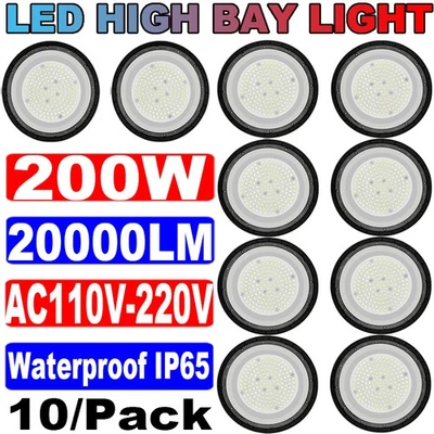 Paquete de 10 luces LED de bahía de 200 W de altura para almacén de fábrica Foto 1 de 4