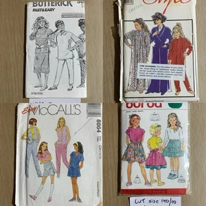 4x Vintage Sewing Patterns Girls Size 7 - 10 Robe Gown Top Pants Jumper Skirt - Picture 1 of 24