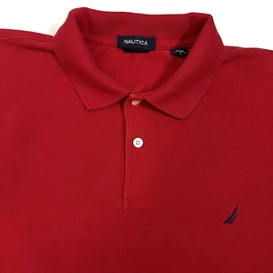 Polo corto Slv 100 % algodón rojo Nautica para hombre talla L - Imagen 1 de 6