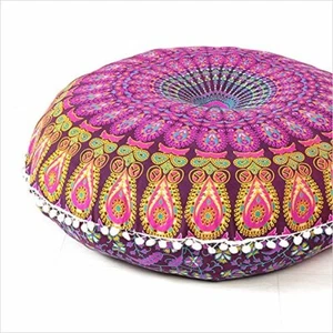 Cover Round Mandala Floor Pillow Cushion Case Decor Room Pouf Pom Indian Ottoman - Picture 1 of 49