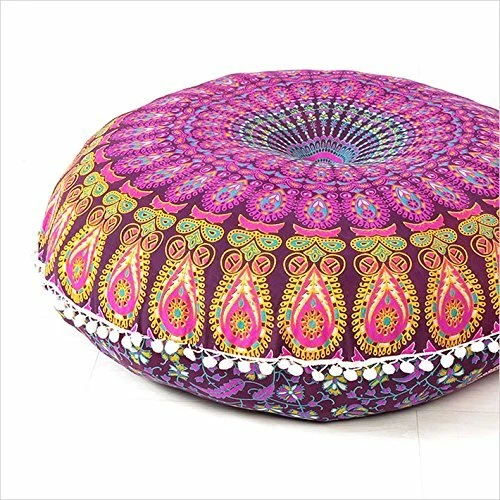 Cover Round Mandala Floor Pillow Cushion Case Decor Room Pouf Pom Indian Ottoman - Image 1 of 4