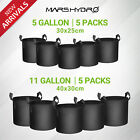 Mars Hydro 5-packs 5 11 Gallon Grow Bags Black Planting Fabric Pot For Garden