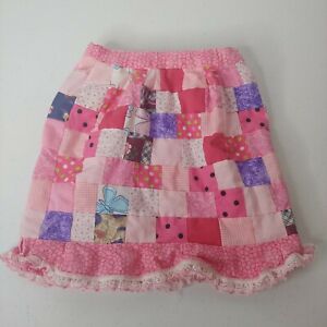 Homemade Baby Hippie Patchwork Skirt 12-18 Months 2T Pink Purple Elastic Boho 