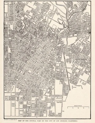 Mapa antiguo de la ciudad de Los Ángeles California de 1926 de Los Ángeles 2066 Foto 1 de 4