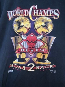 NBA CHAMPS CHICAGO BULLS BACK 2 BACK 1991-92 SALEM MENS 2XL MADE IN USA - Picture 1 of 4