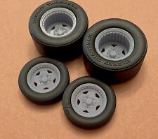 Resin 17/15 Scale inch Convo Pro Drag Wheels With Cheater Slicks 1/24, 1/25