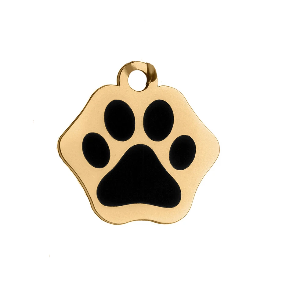 Персонализированный лапа блестящий собаки ярлыки гравировка кошки щенка домашнего животного ID имя воротник ярлык новый - Изображение 1 из 4