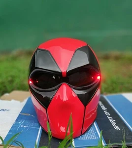 Custom Deadpool Red Helmet Bobber Chopper  For Motorcycle ( approved DOT/ECE ) - Picture 1 of 5
