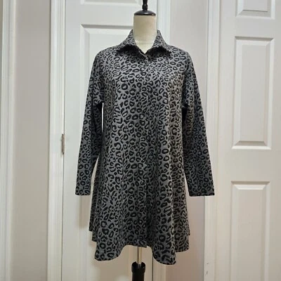 Comfy USA Leopard Jacket Women’s Small  Button Up With Zipper Accent - Image 1 of 4