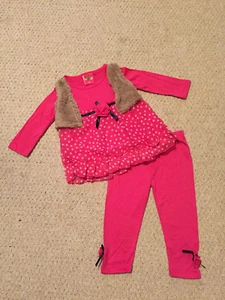 NEU "ROSA Rosenpunkte" Weste & Hose Mädchen 12m Herbst Winter Kleidung Baby Boutique - Bild 1 von 2