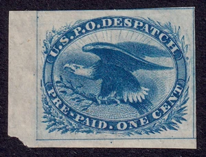 US Scott LO5, 1875 Despatch Eagle, 1c azul, SIN USAR NG - Imagen 1 de 1