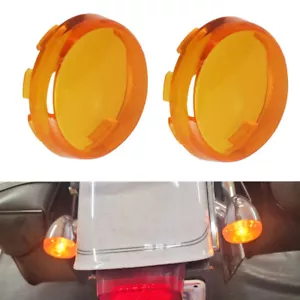 2x Bullet Turn Signal Light Lens Amber Covers fit for Harley Sportster XL Dyna - Picture 1 of 14