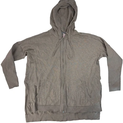 Victoria's Secret толстовка с капюшоном полный молнии стороны разрез ребро рукав уютный минималистский кардиган M - Изображение 1 из 4