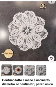 7 centrini fatti a mano a uncinetto. Vedi le misure nelle foto. Pezzi unici - Foto 1 di 6