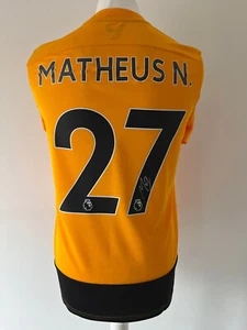 Signed MATHEUS NUNES Shirt - Wolverhampton Wanderers - PROOF/COA - Picture 1 of 3