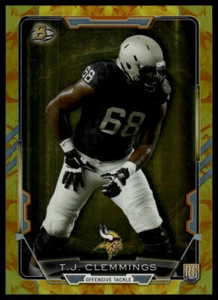 2015 Bowman #77 T.J. Clemmings Rookies Rainbow Electric Yellow #/99 - Picture 1 of 2