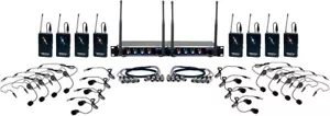 VocoPro 8 Channel UHF Wireless Headset & Lapel Mic System with Mic-On-Chip - Picture 1 of 5