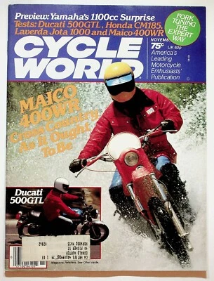 1977 Ноябрь Cycle World Мотоциклетный Журнал Maico 400WR Ducati 500GTL Honda CM - Изображение 1 из 3