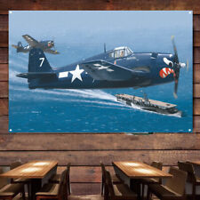 U.S. Navy F6F-5 Hellcat Fighter Poster Tapestry Military Art Banner Hanging Flag