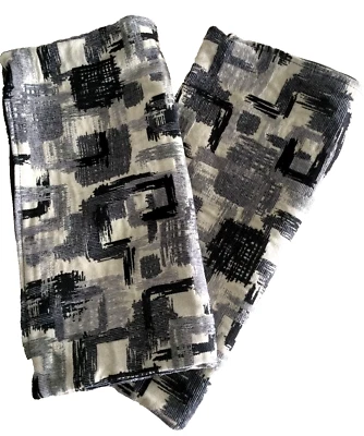 2 Fundas de Almohada Retro Geométricas 18” x 18” Gris Abstracto Negro Algodón Poliéster Foto 1 de 4