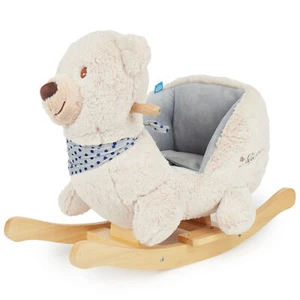 Schaukelpferd Plüsch Bär Schaukeltier 60 cm Baby Wippe Holz Spielzeug ab 9 M - Bild 1 von 7