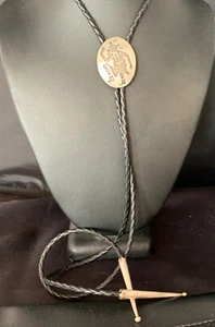 Mens Kokopelli Hopi Authentic Sterling Silver Indian Bolo Tie 13760 - Picture 1 of 12