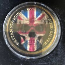 2019 1oz £2 British Skull 24kt Gold Colorized #4/250
