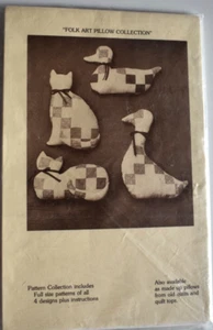 FOLK ART PILLOW COLLECTION  PATCHWORK  DESIGNS  UNCUT  VINTAGE - Picture 1 of 2