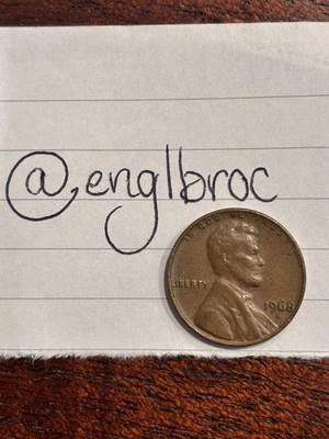 **RARE** 1968 D Lincoln Penny with Error on Top Rim and “L” in Liberty - Image 1 of 2