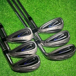 NIKE SLINGSHOT PowerBow Iron Set 6pcs 5–8,PW,SW Steel Shaft UNI Flex RH - Picture 1 of 9