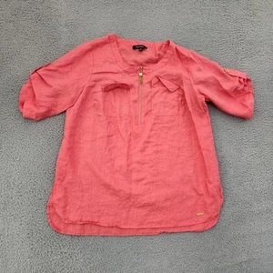 Ellen Tracy Shirt Women 1X Linen Front Pockets Lightweight Summer Blouse Top - Picture 1 of 12