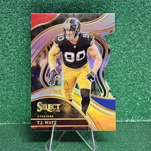2023 Panini Select #217 T.J. Watt Rosso e Giallo Prizms Die Cuts - Foto 1 di 2