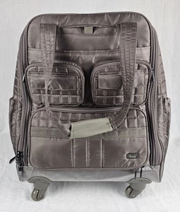 LUG Puddle Jumper Wheelie Quilted Carry-On Luggage Suitcase Brown Pockets Travel - Picture 1 of 19