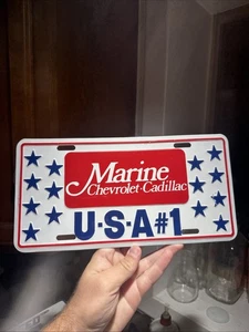Vintage Marine Chevrolet Dealer License Plate USA-1 Booster License Plate NC - Picture 1 of 4