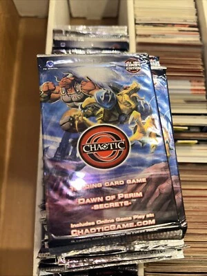 Chaotic DAWN OF PERIM 1st Edition Factory Sealed 4 Card Booster Pack RARE - Image 1 of 3