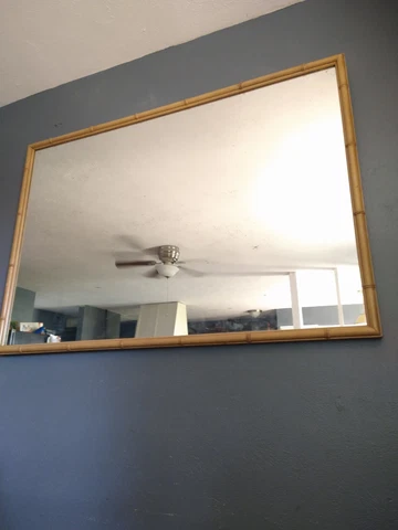 Vintage Faux Bamboo Mirror Cover