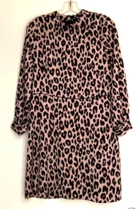 Vestido para mujer Ann Taylor talla 6P estampado de leopardo forrado mangas largas cremallera - Imagen 1 de 12
