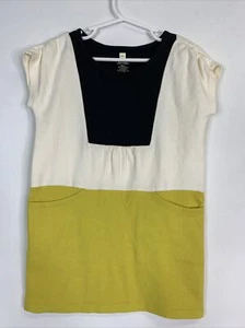 Tea Collection Straight Color Yellow Cream Block Dress With Pockets Girl’s Sz 3 - Picture 1 of 8