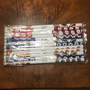 Ein Dutzend Bleistifte mit Namen "Matthew", Fußball, Baseball, Fußball, Basketball - Bild 1 von 3