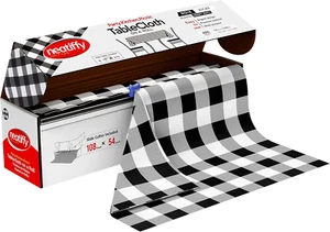 Disposable Plastic Table Cloth Roll | 54 in X 108 Ft Waterproof Tablecloth | Tab - Picture 1 of 12