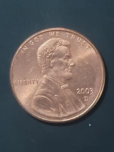 2003 D DOUBLE DIE OBVERSE REVERSE RED CIRCULATED LINCOLN PENNY - Picture 1 of 9