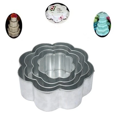 4 STUFIGES BLÜTENBLATT - BLUME HOCHZEITSTORTE FORM KUCHENFORM 6" 8" 10" 12"  - Bild 1 von 4