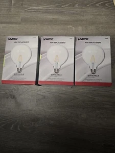 (3)Satco 4.5w G25 Globe Filament LED 2700K Medium Base Dimmable S9565- 40w - Picture 1 of 3