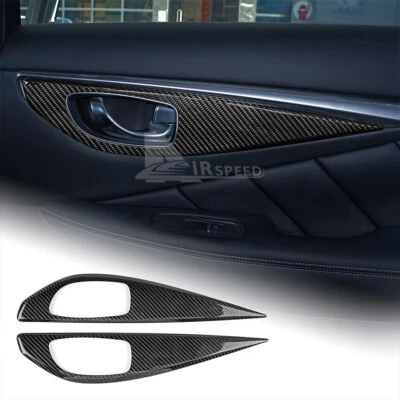 For Infiniti Q50 2013-2022 Rear Door Handle Cover REAL HARD Carbon Fiber - Imagem 1 de 4