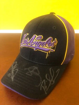 Firmado Reebok NBA Los Angeles Lakers Drip Script Talla Única Sombrero Odom? Mihm Shaw Foto 1 de 4